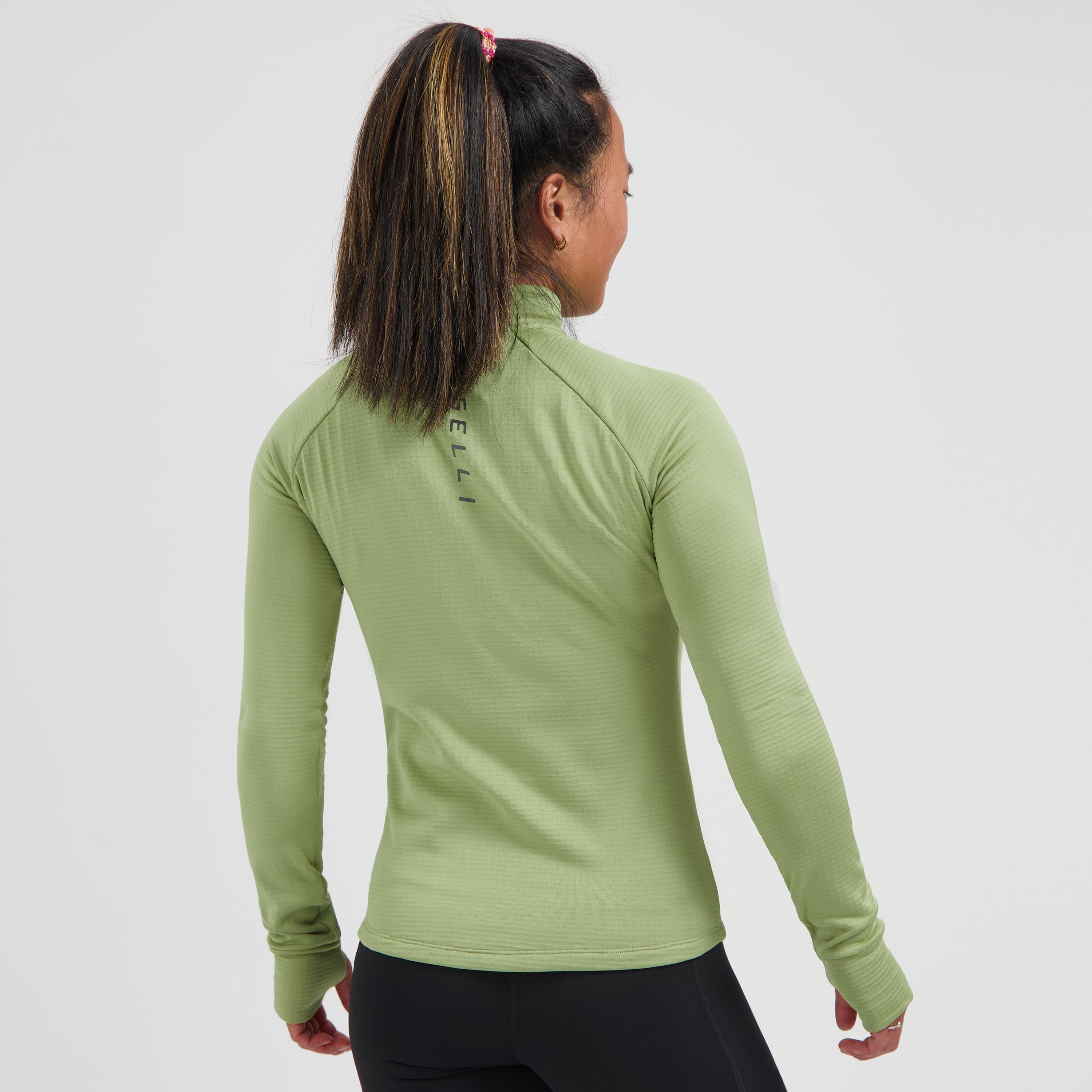 Essential Running top Long sleeve 1/2 ZIP Ladies - Saliegroen