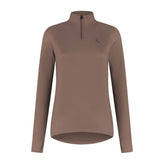 Rogelli Essential hardlooptop L/S dames mocha voorkant.
