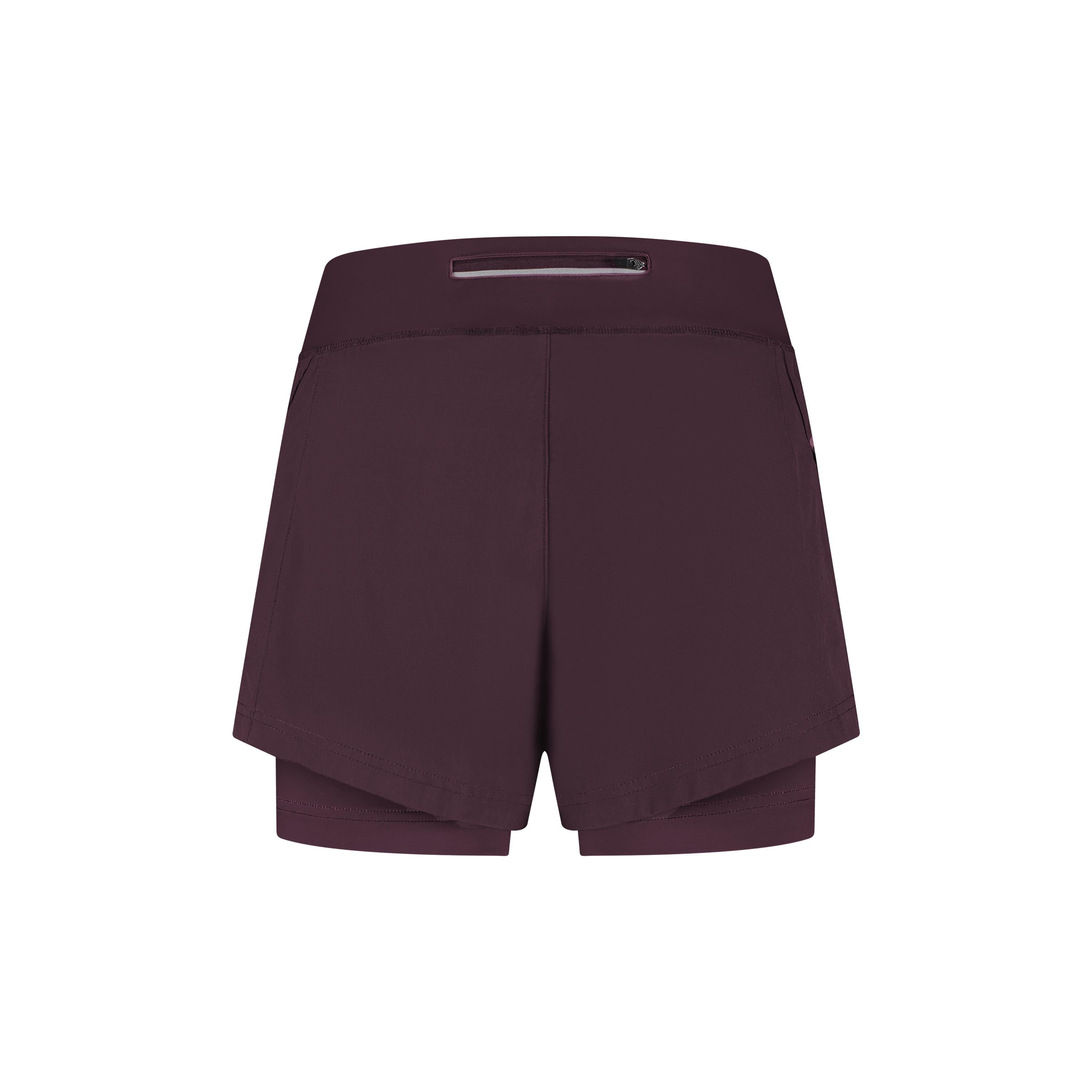 Essential 2-in-1 Kurze Laufhose Damen - Eggplant