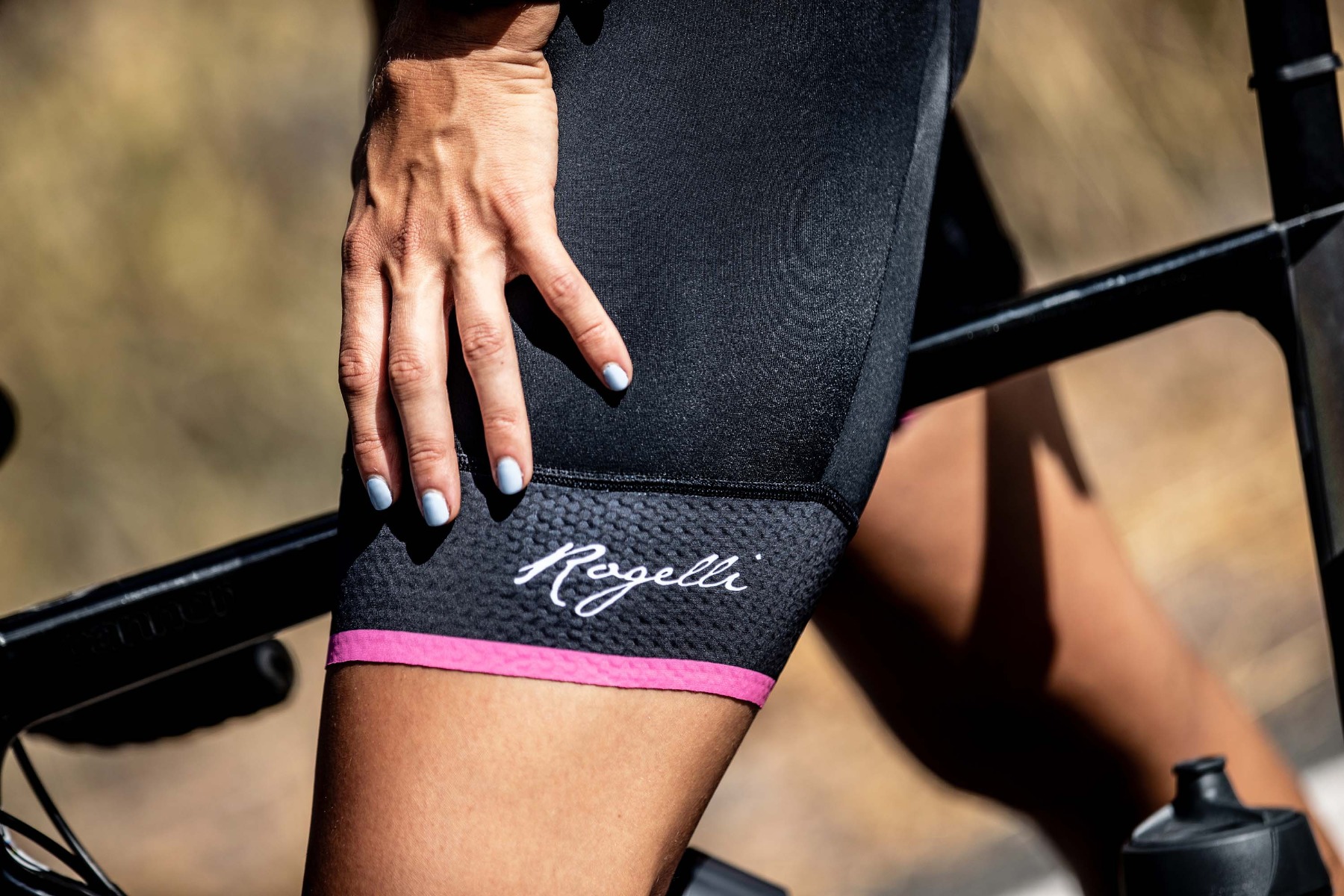 Rogelli fietsbroek voor dames met roze detail